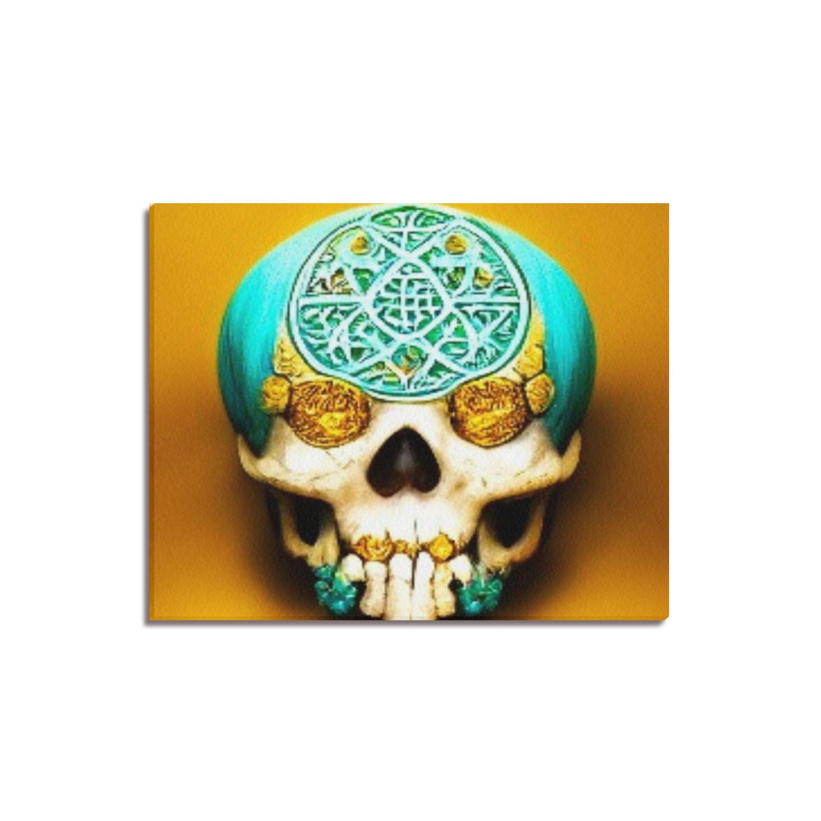 ornate skull 4 Frame Canvas Print 20"x16"