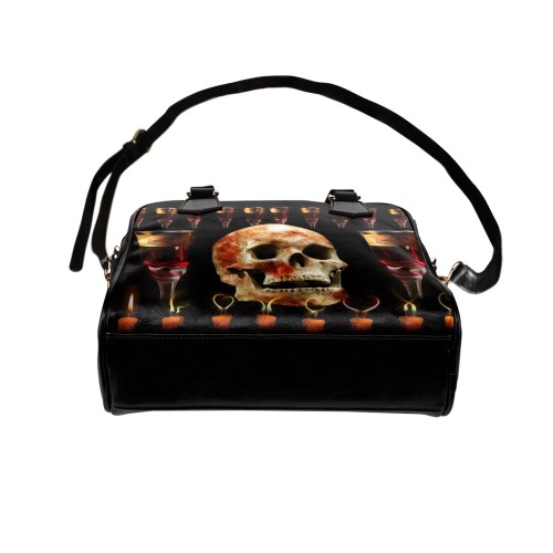 Skull Wine Candles Ritual Shoulder Handbag (Model 1634)