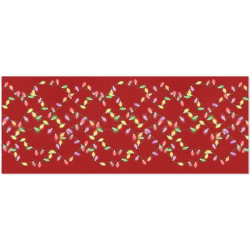 Festive Christmas Lights on Red