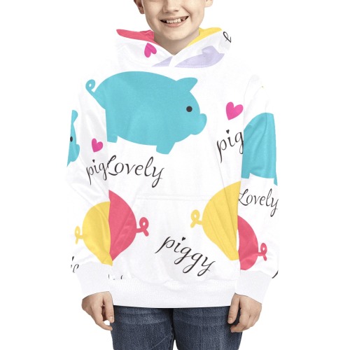Colorful Pig kids hoodie Kids' All Over Print Hoodie (Model H38)