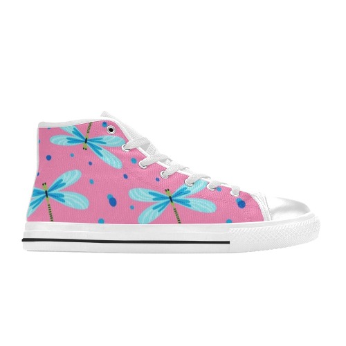 Bright Dragonfly High Tops High Top Canvas Shoes for Kid (Model 017)