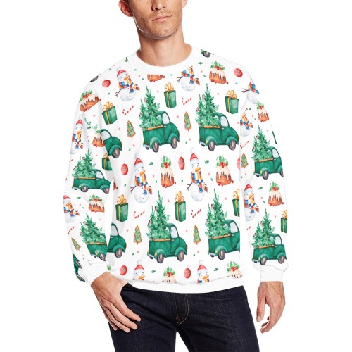 Christmas Tree All Over Print Crewneck Sweatshirt for Men (Model H18)