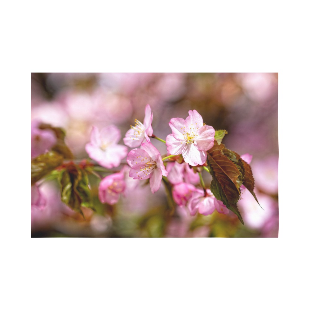 The festival of pink sakura cherry blossoms. Polyester Peach Skin Wall Tapestry 90"x 60"
