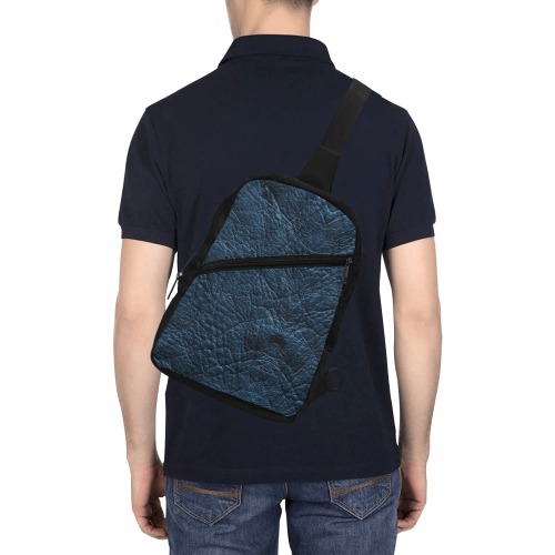 Leather Blue by Fetishworld Men's Chest Bag (Model 1726)