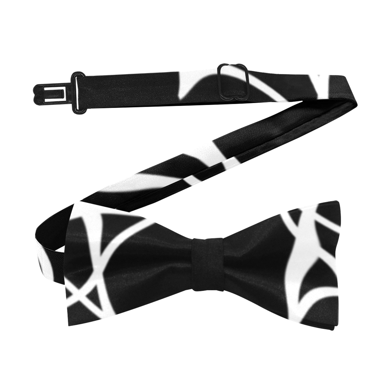 White Interlocking Triangles2 Noisy black Custom Bow Tie