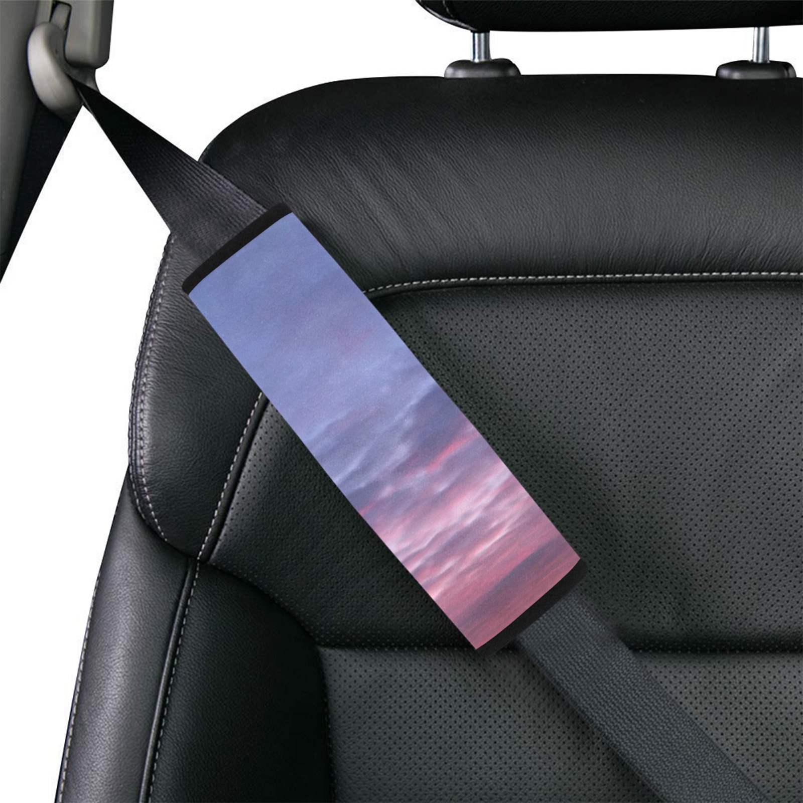 Morning Purple Sunrise Collection Car Seat Belt Cover 7''x8.5''