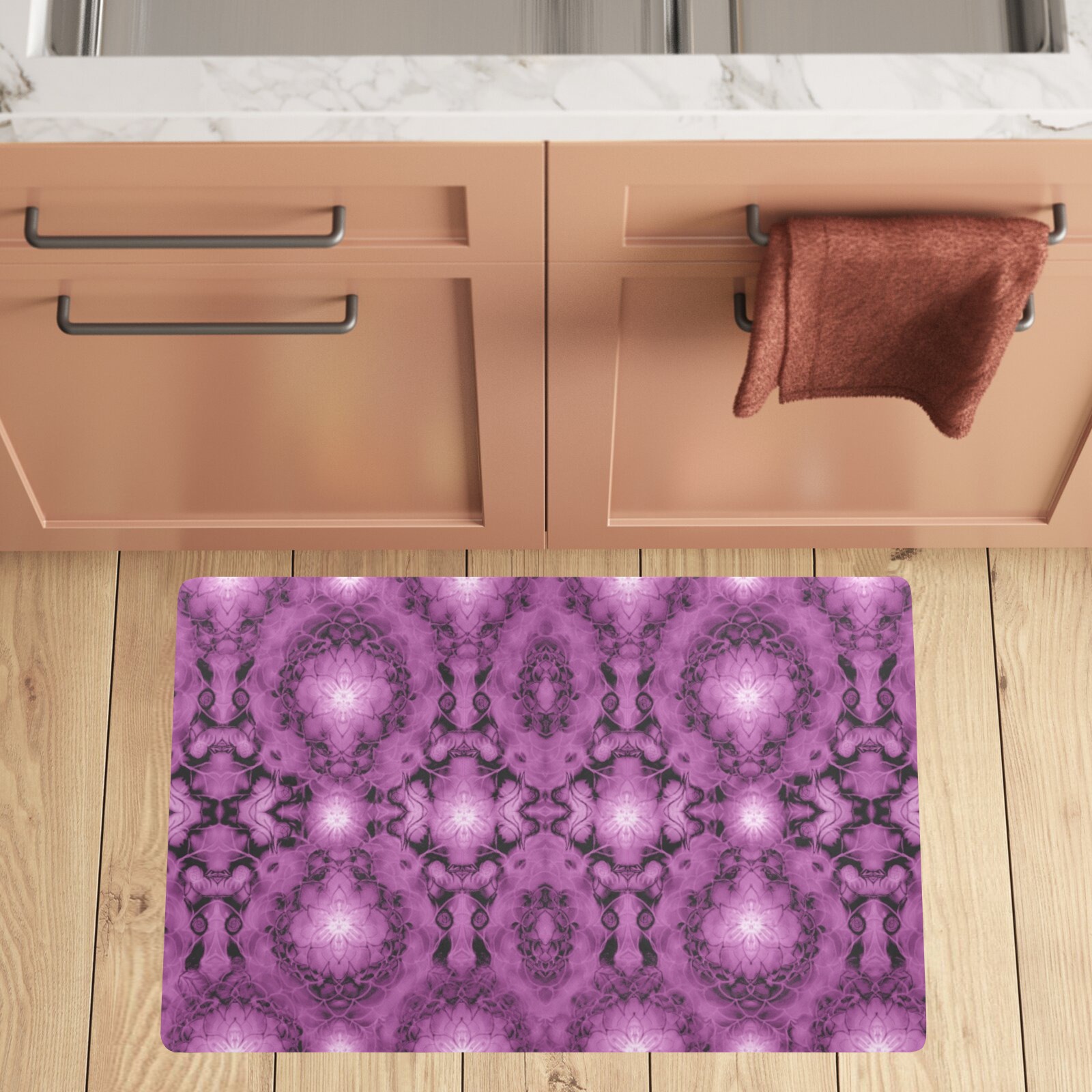 Nidhi decembre 2014-pattern 7-44x55 inches-purple Kitchen Mat 32"x20"