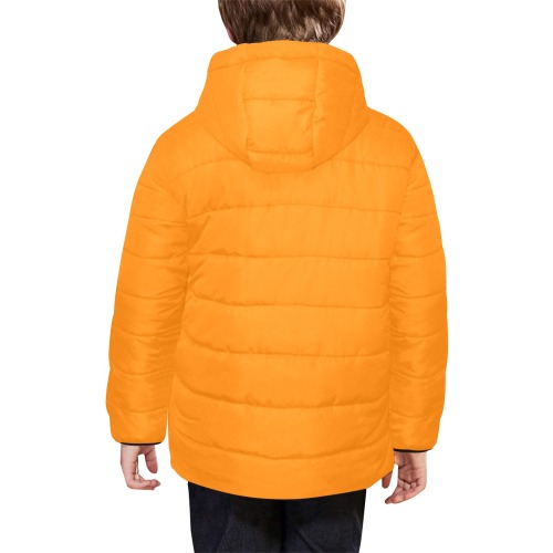 color UT orange Kids' Padded Hooded Jacket (Model H45)