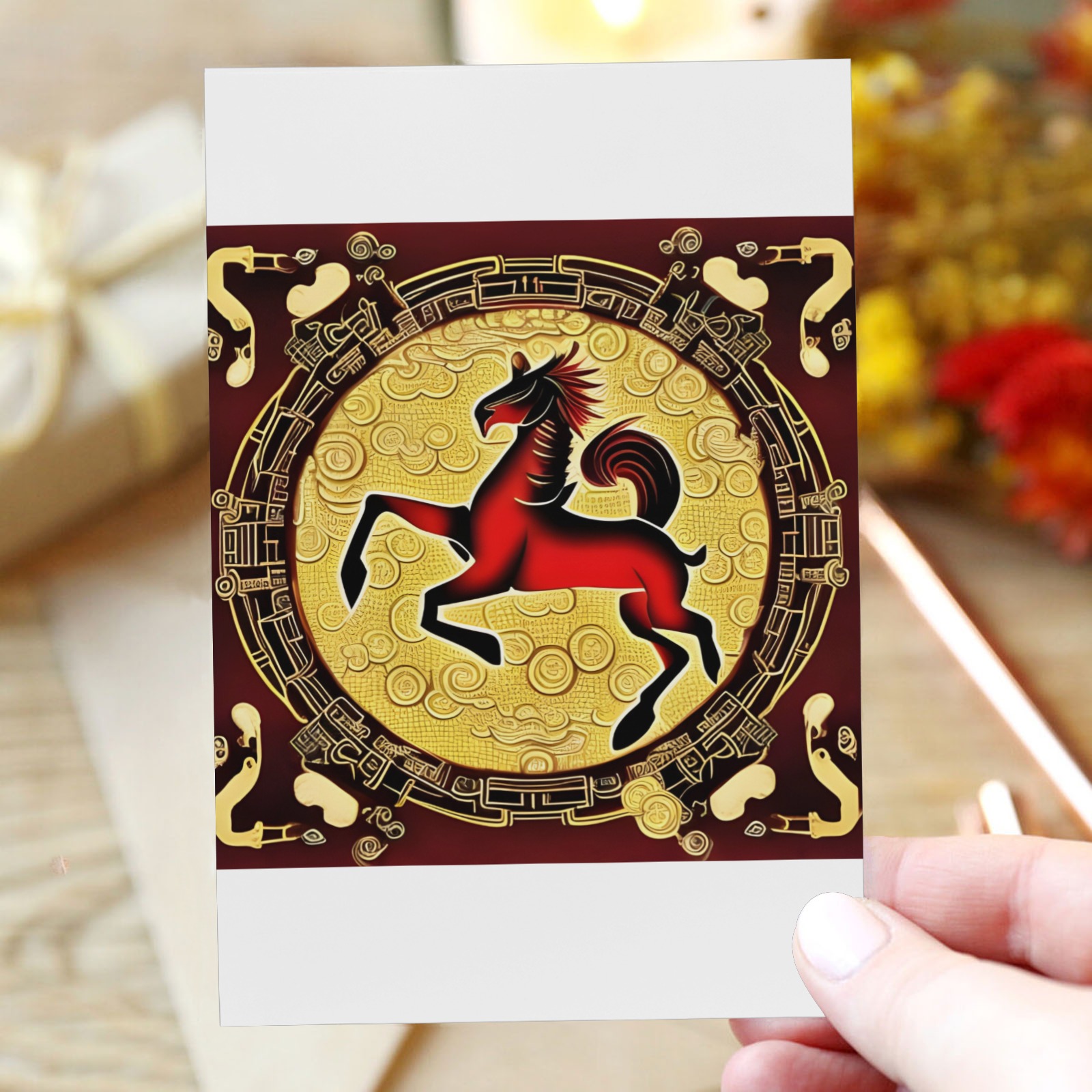 Fire Horse Greeting Card 4"x6"
