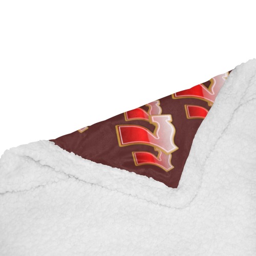 Las Vegas Lucky Sevens 777 on Brown Double Layer Short Plush Blanket 50"x60"
