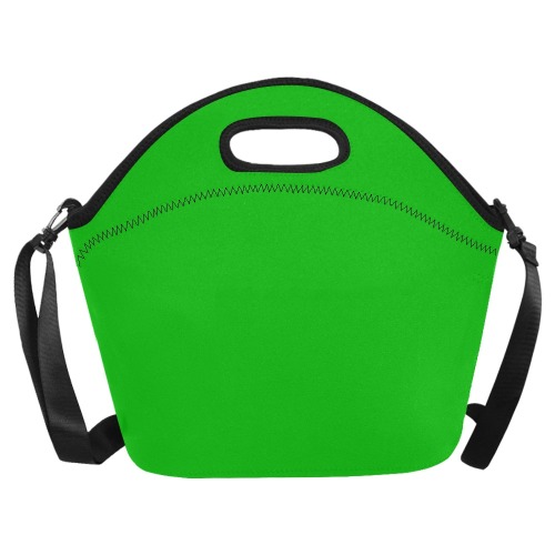 Merry Christmas Green Solid Color Neoprene Lunch Bag/Large (Model 1669)