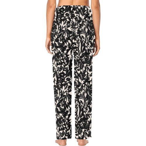 Abstract black white nature DP Women's Pajama Trousers