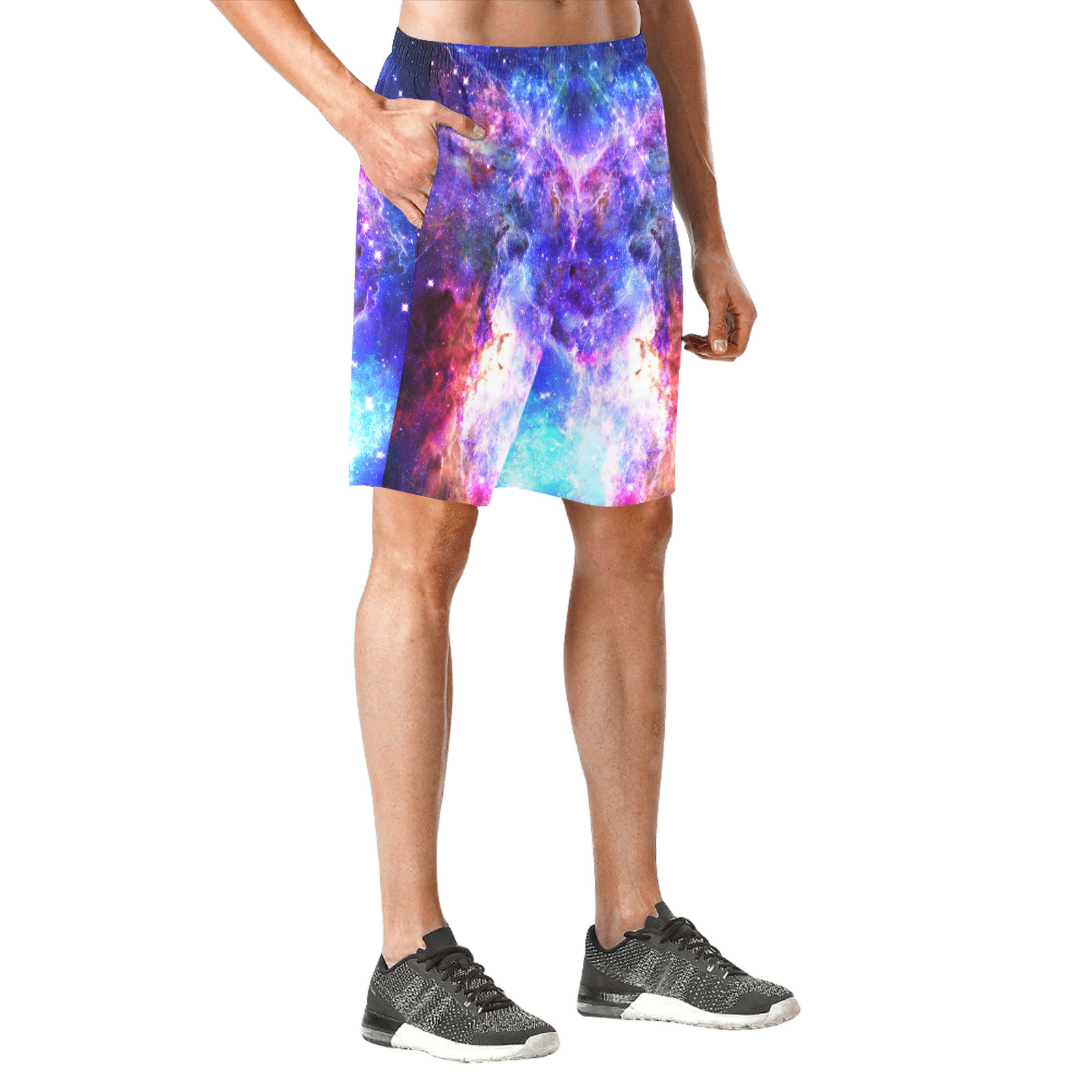 Mystical fantasy deep galaxy space - Interstellar cosmic dust Men's All Over Print Elastic Beach Shorts (Model L20)