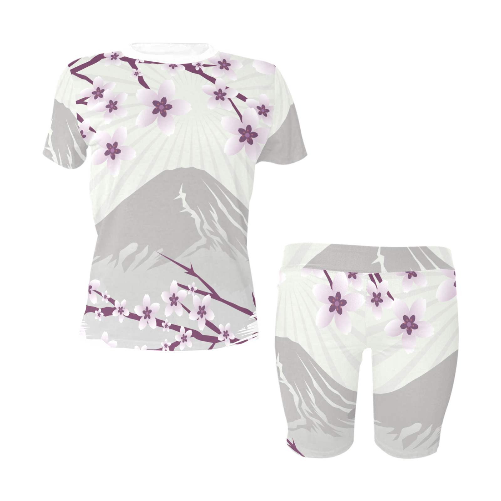 Lavender Blossom Women's Short Yoga Set