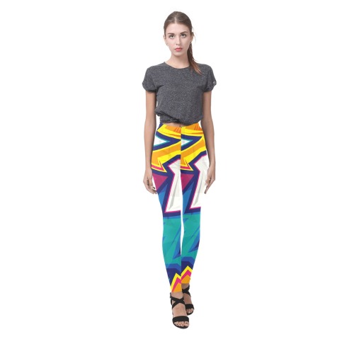 Colorful Abstract Geometric Cassandra Women's Leggings (Model L01)