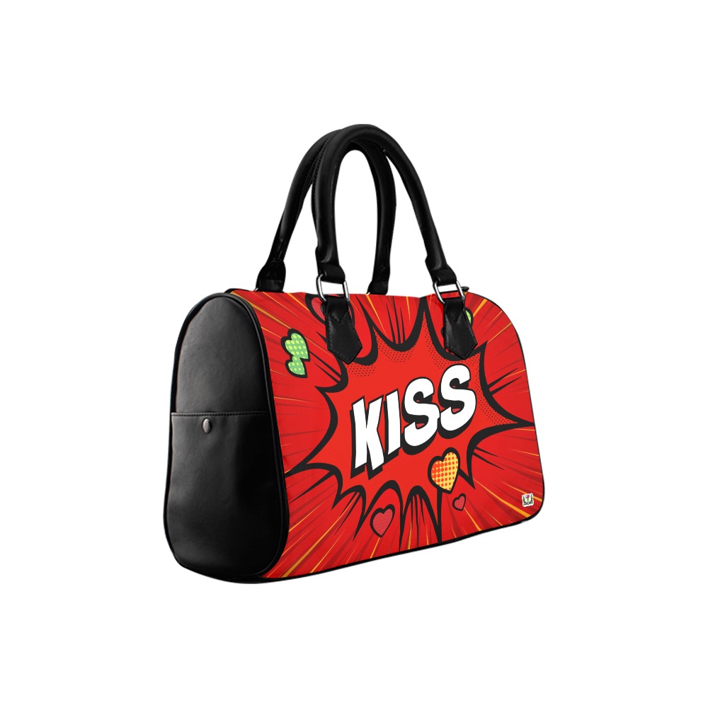 FD's Pop Art Collection- Red and Sealed with a Kiss 53086 Boston Handbag (Model 1621)