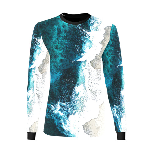 Ocean And Beach Women's All Over Print Long Sleeve T-shirt (Model T51)
