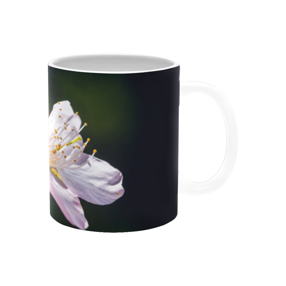 Slender sakura flowers. Sunlight and shadows. White Mug(11OZ)