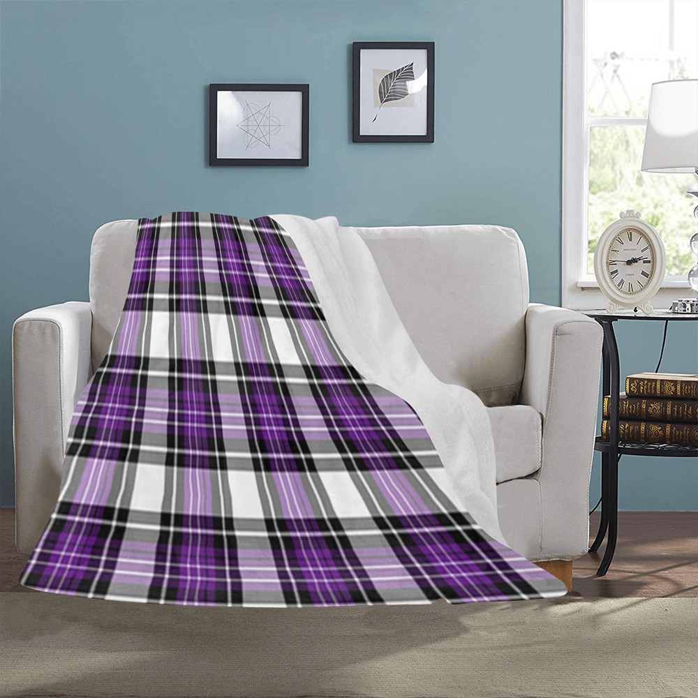 Purple Black Plaid Ultra-Soft Micro Fleece Blanket 43"x56"