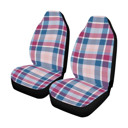 Fun Pastels Plaid Car Seat Covers (Set of 2&2 Separated Designs)