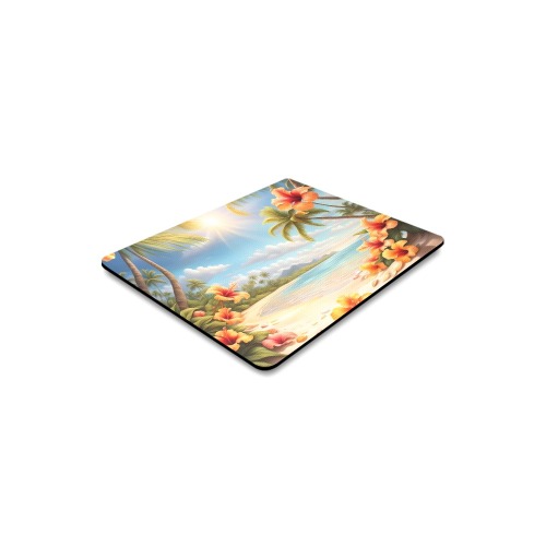 Palm Trees White Sand Beach Tropical Paradise Rectangle Mousepad