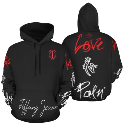 Love Pain BWR All Over Print Hoodie for Men (USA Size) (Model H13)