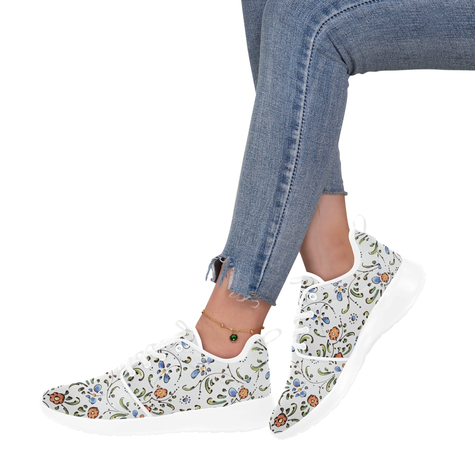 Flower Women's Pull Loop Sneakers (Model 02001)