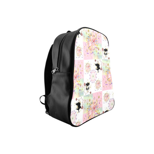 Secret Garden With Harlequin and Crow Patch Artwork School Backpack (Model 1601)(Small)