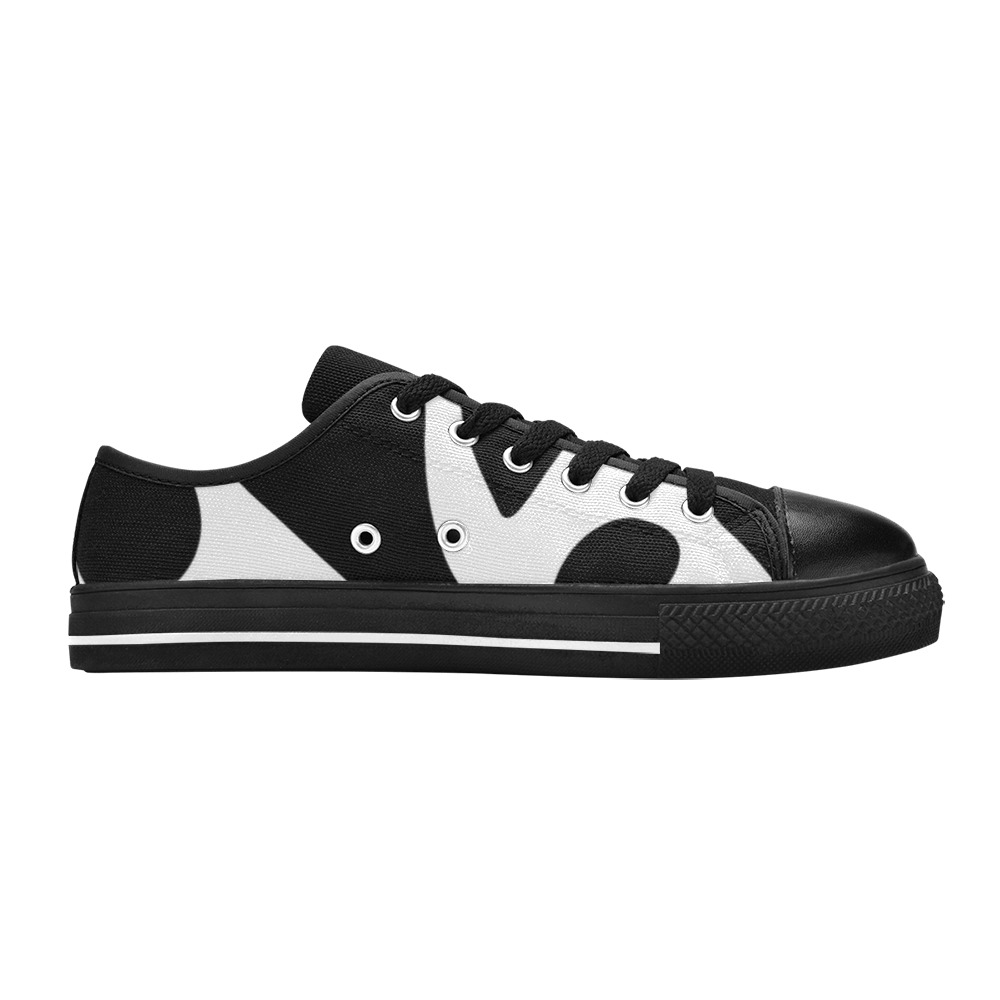 Cow Print Low Top Canvas Shoes for Kid (Model 018)