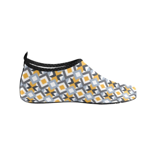 Retro Angles Abstract Geometric Pattern Men's Slip-On Water Shoes (Model 056)