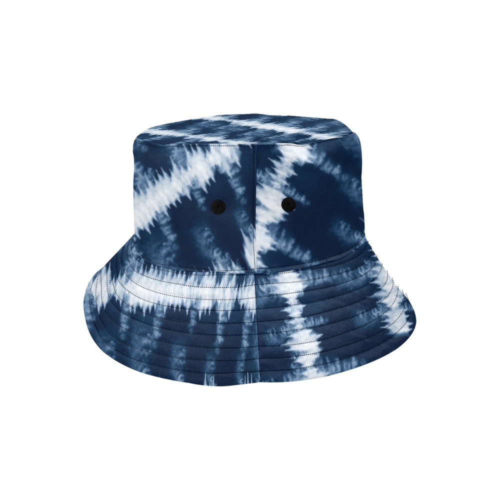 Indigo Tie dye 023 All Over Print Bucket Hat for Men