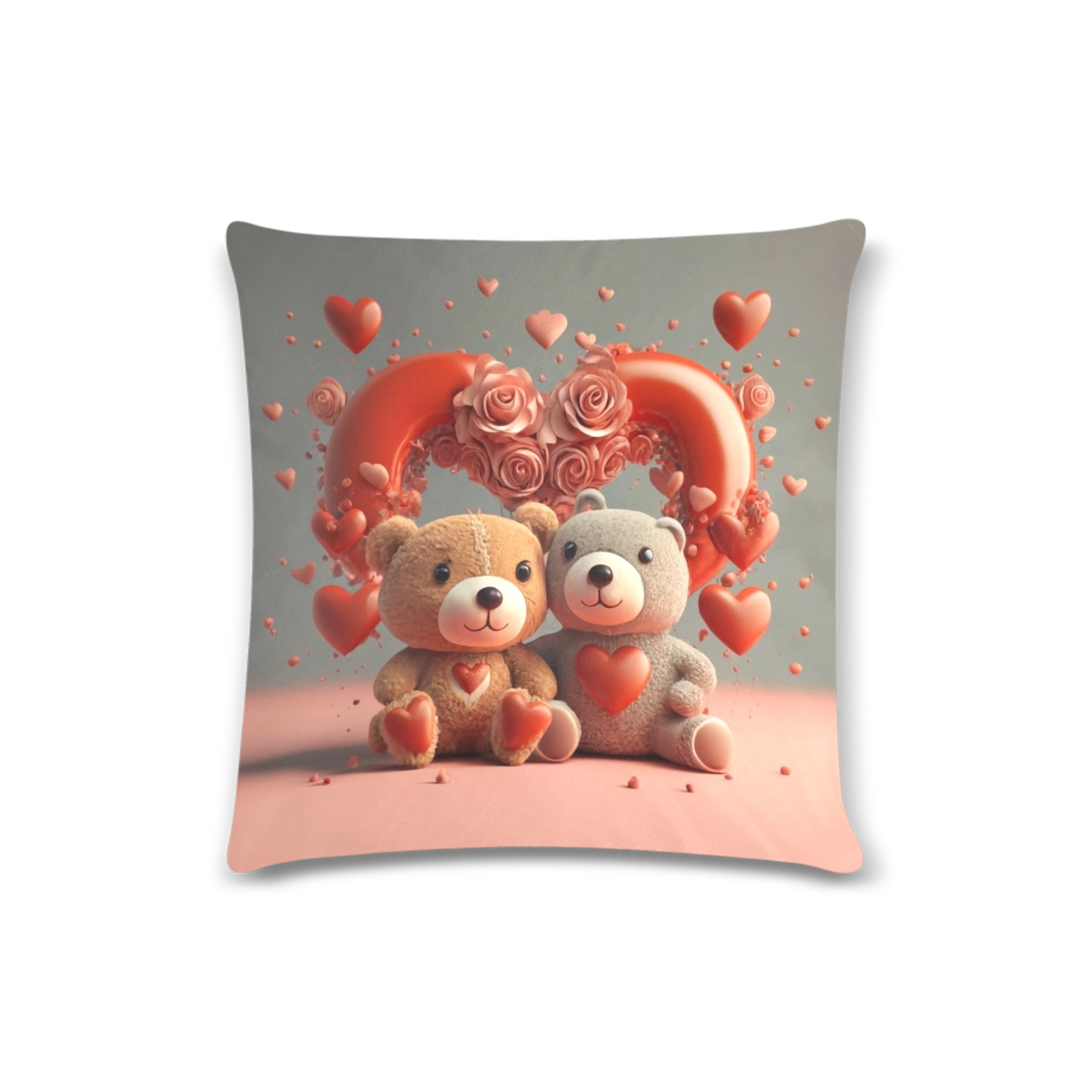 valentines day Custom Zippered Pillow Case 16"x16" (one side)