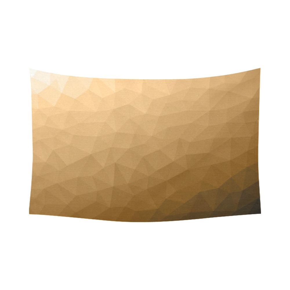 Brown gradient geometric mesh pattern Cotton Linen Wall Tapestry 90"x 60"