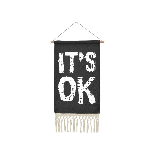 It is OK inspirational white text. Linen Hanging Poster
