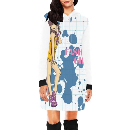 Fashion All Over Print Hoodie Mini Dress (Model H27)