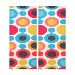 Fantasy irregular polka dot pattern on white art. Gauze Curtain 28"x95" (Two-Piece)