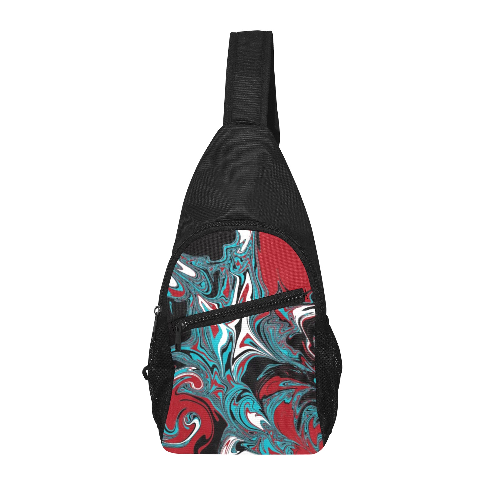 Dark Wave of Colors Chest Bag-Front Printing (Model 1719)