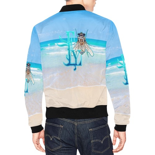 Sea Side Collectable Fly All Over Print Bomber Jacket for Men (Model H19)
