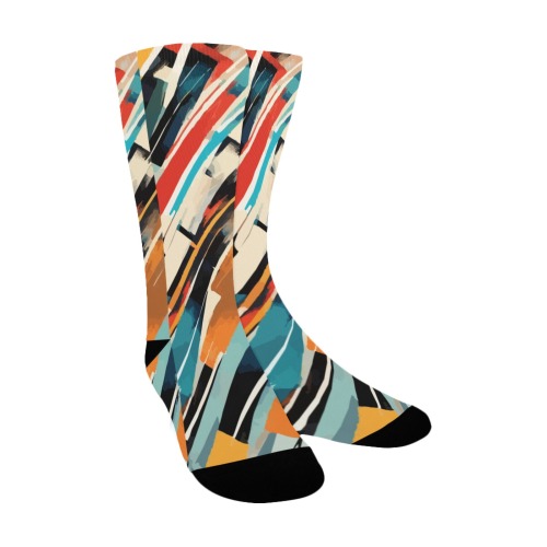 Classy abstract art of shapeless forms and colors Custom Socks for Women