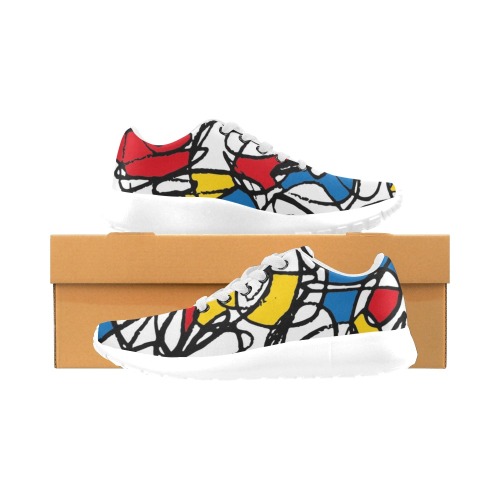 Mondrian Doodle Scribble Women’s Running Shoes (Model 020)