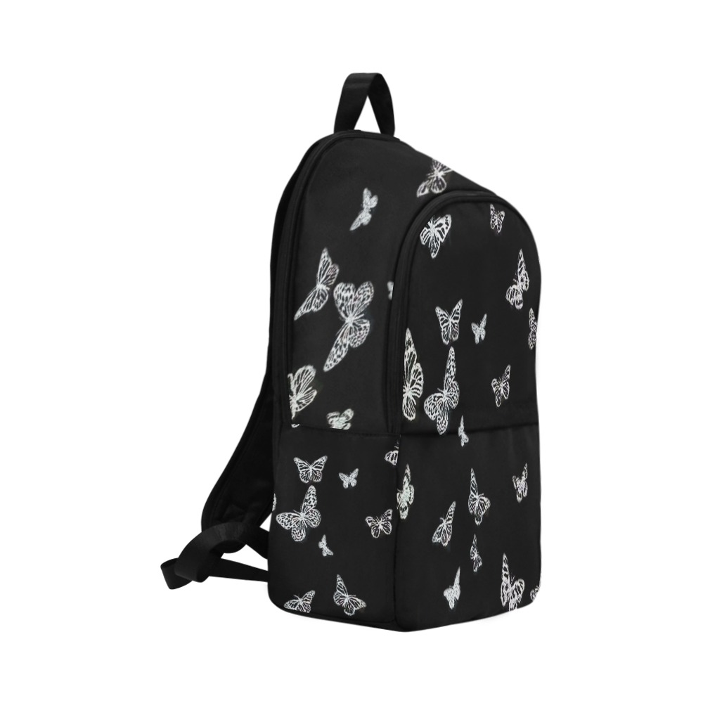 Black Butterfly Fabric Backpack for Adult (Model 1659)