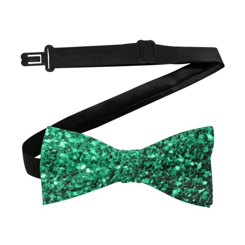 Emerald green glitters faux sparkles glamorous suit accessory Custom Bow Tie
