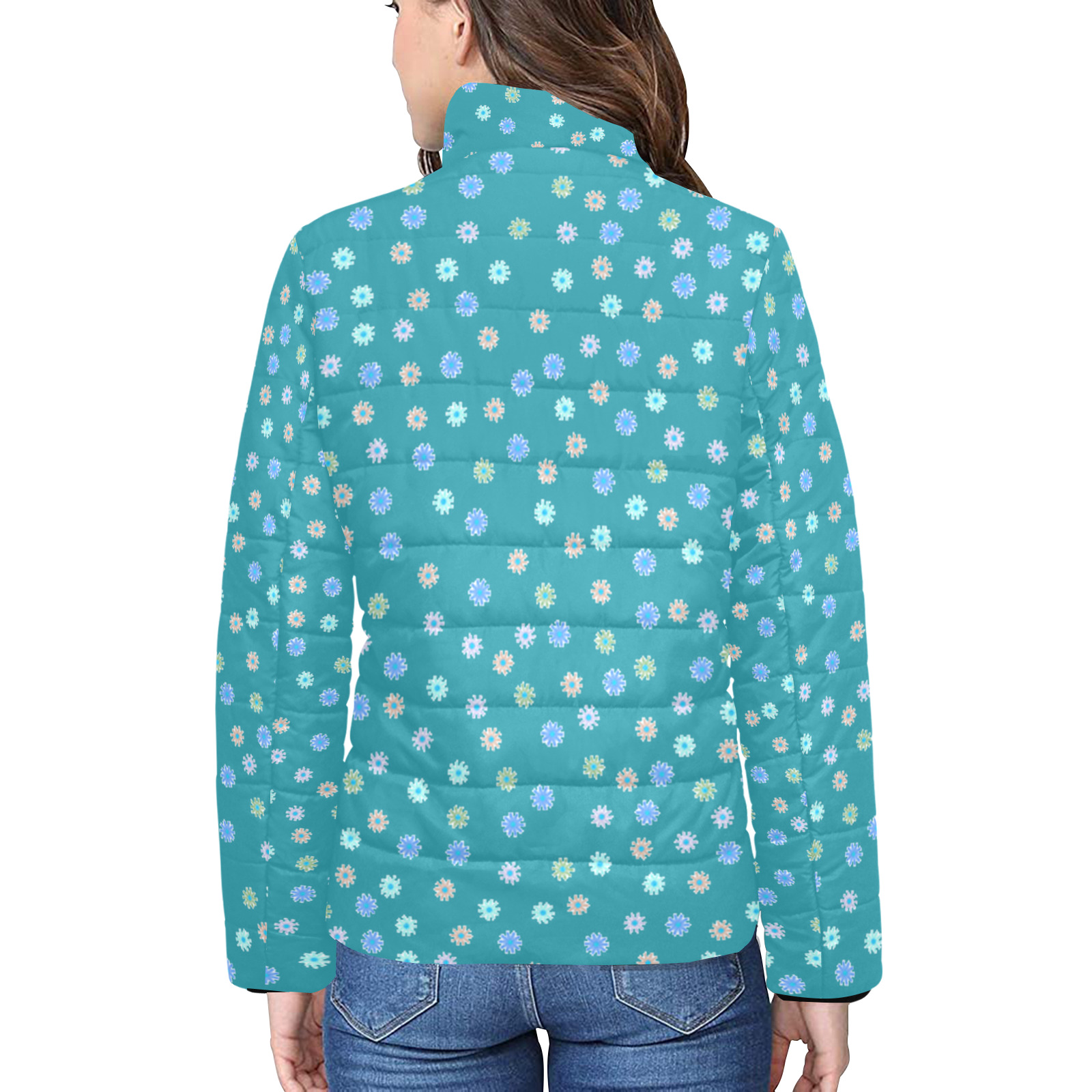 Ferald Women's Stand Collar Padded Jacket (Model H41)