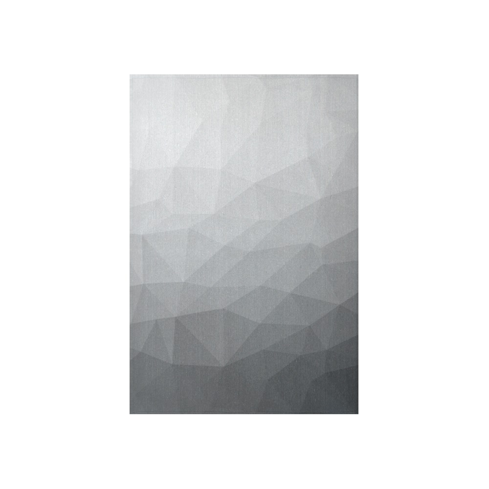 Grey Gradient Geometric Mesh Pattern Cotton Linen Wall Tapestry 40"x 60"