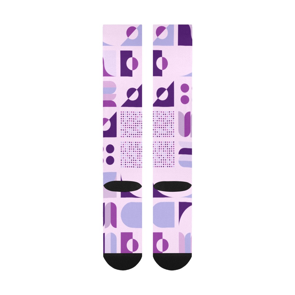 Purple Geometric Shapes Over-The-Calf Socks