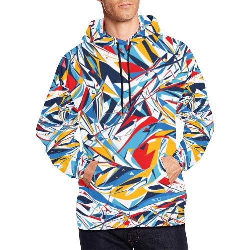 Winter skiing. Abstract art of mountains and runs. All Over Print Hoodie for Men (USA Size) (Model H13)