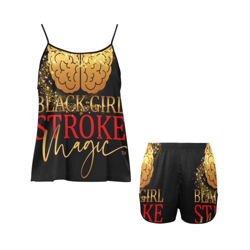Black Girl Stroke Magic Short Pajamas Women's Spaghetti Strap Short Pajama Set