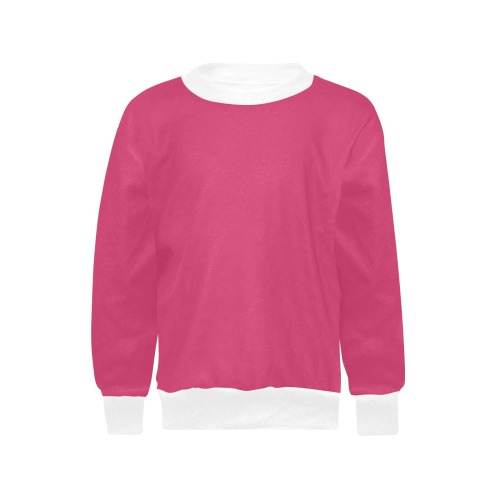Raspberry Sorbet Girls' All Over Print Crew Neck Sweater (Model H49)