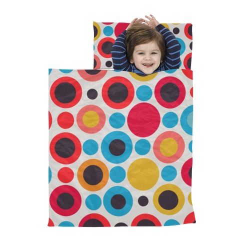 Fantasy irregular polka dot pattern on white art. Kids' Sleeping Bag