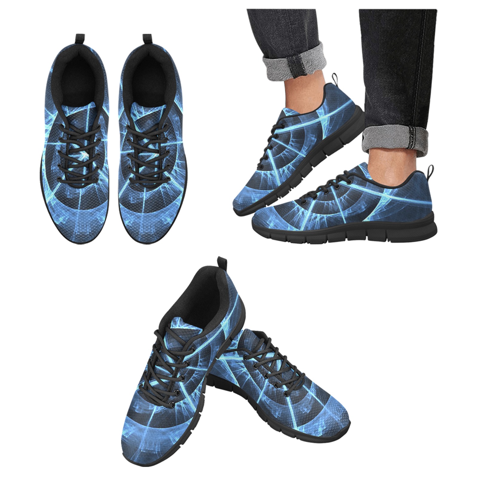 BLUEGALAXY Men's Breathable Running Shoes (Model 055)